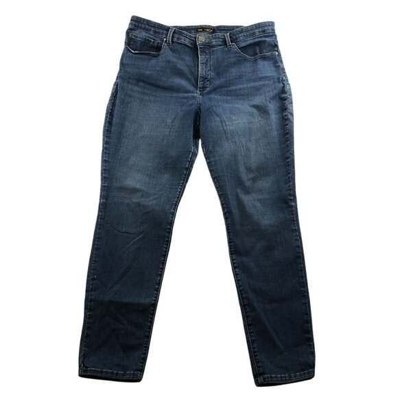 Lee Denim - Lee Womens Sculpting Jeans Medium Slim Fit Skinny Leg Mid Rise Blue Denim Casual